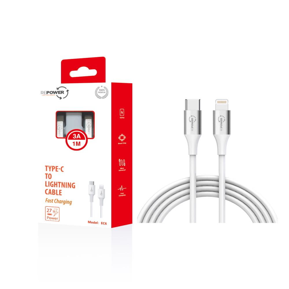 TYPE-C LIGHTINING CABLE 27W EC6 1MT REPOWER
