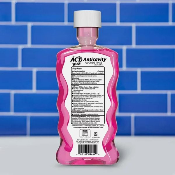 ACT Kids Anticavity Fluoride Rinse, Bubble Gum Blowout, 16.9 fl. oz - immagine 2