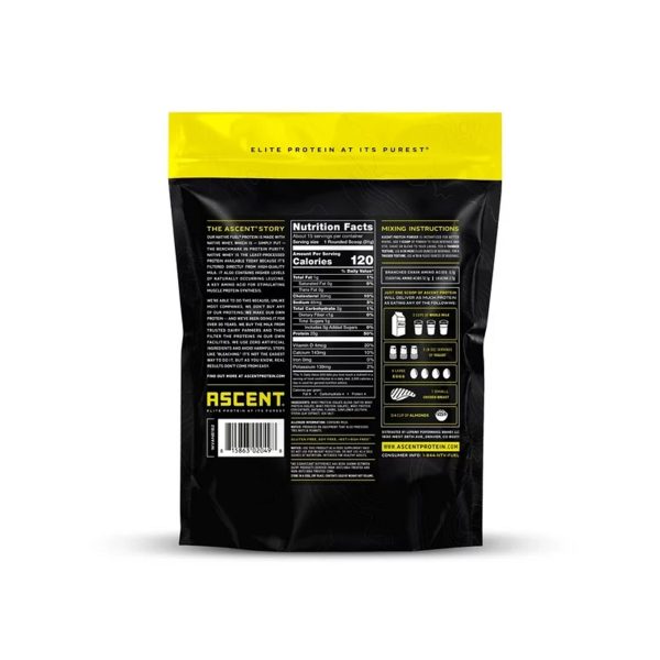 Ascent Native Fuel Whey Protein Powder, Vanilla Bean, 1 lb - immagine 2
