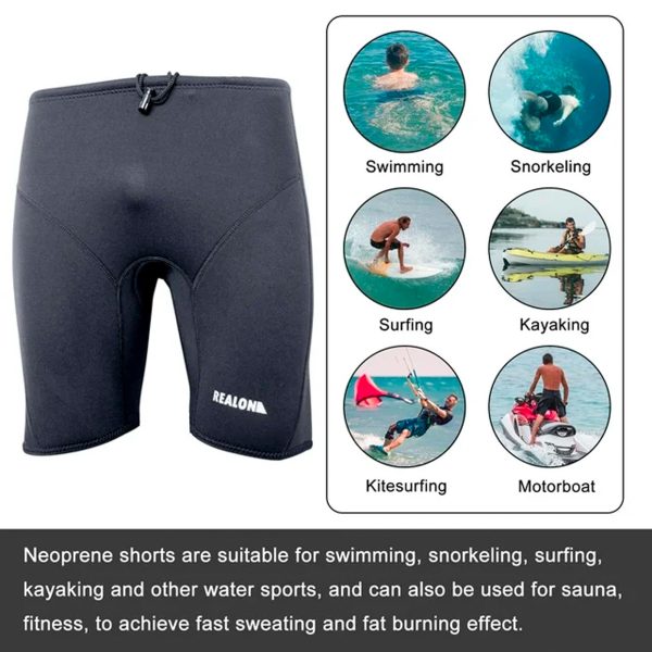 Wetsuit Shorts Neoprene Men 3mm Buoyancy Swim Pants Adult Sweat Wet Suit Trunks Jammers Keep Warm for Swimming Surfing - immagine 2
