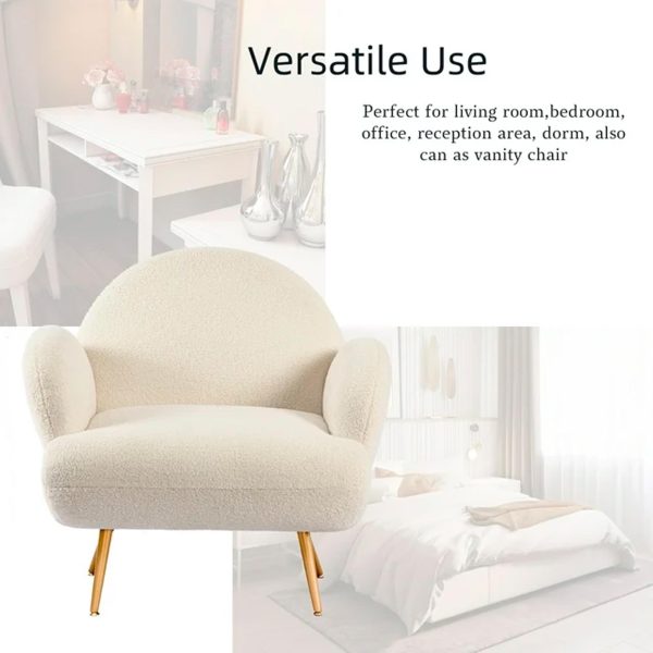 XINMICS White Accent Chair Reading Sofa for Living Room Bedroom - immagine 3