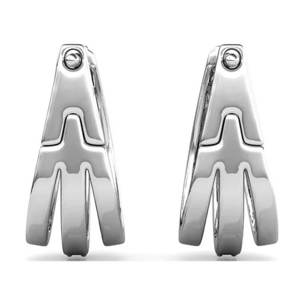 Cate & Chloe Madison 18k White Gold Hoop Earrings with Swarovski Crystals - immagine 3