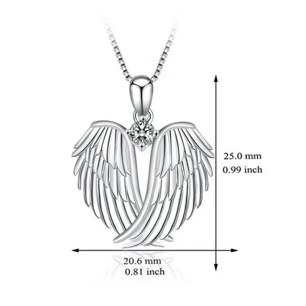Clearance! SDJMa Angel Wings Necklace 925 Sterling Silver Guardian Angel Wings Pendant Birthstone Necklace for Women Jewelry Gifts - immagine 3