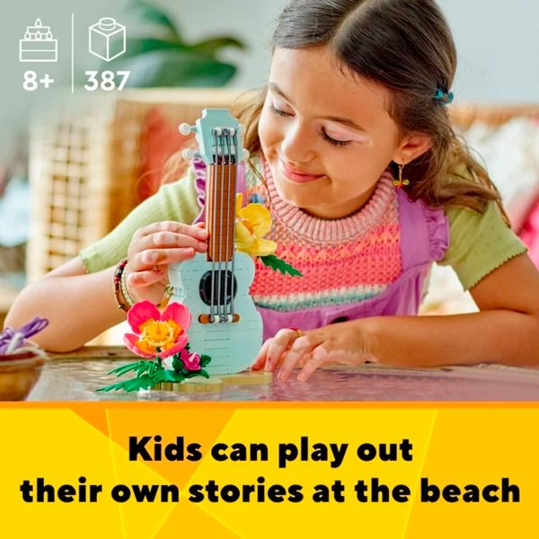 LEGO Creator 3 in 1 Tropical Ukulele Instrument Toy, Transforms from Ukulele to Surfboard Toy to Dolphin Toy - immagine 3